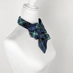 Load image into Gallery viewer, Ascot Scarf In A Green And Periwinkle Tartan Print
