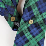 Load image into Gallery viewer, Ascot Scarf In A Navy And Green Tartan Print.
