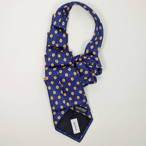 Men's Ascot In Blue And Gold Polka Dots