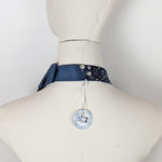Load image into Gallery viewer, Ascot Scarf In Sapphire Blue With Cream Flowers
