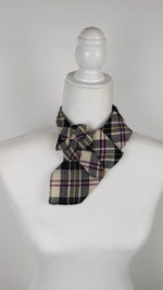 Load and play video in Gallery viewer, Ascot Scarf In A Cream Macpherson Tartan Print
