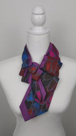Load and play video in Gallery viewer, Double Ascot In Magenta And Teal Abstract Print.
