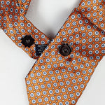 Load image into Gallery viewer, Women&#39;s Skinny Ascot In Orange With Blue and White Pin Dots.

