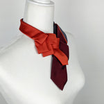 Load image into Gallery viewer, Women&#39;s Skinny Ascot Scarf In Orange, Grey And Wine
