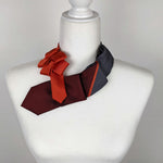 Load image into Gallery viewer, Women&#39;s Skinny Ascot Scarf In Orange, Grey And Wine
