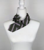 Load image into Gallery viewer, Olive Green Women&#39;s Ascot Scarf IWith Pink Stripes
