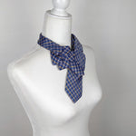 Load image into Gallery viewer, Women&#39;s Skinny Ascot Scarf In Blue Gold And Pink Plaid
