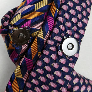 Double Necktie In Pink With A Hedgehog And Geometric Print