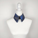 Load image into Gallery viewer, Detachable Collar In Blue And Black Pin Dot Print
