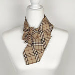 Load image into Gallery viewer, Ascot Scarf In Designer Beige Plaid Print
