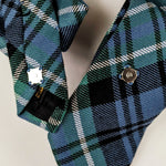 Load image into Gallery viewer, Ascot Scarf In A Green And Periwinkle Tartan Print
