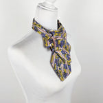 Load image into Gallery viewer, Ascot Scarf In Retro 60&#39;s Pink And Gold Print.
