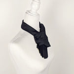 Load image into Gallery viewer, Women&#39;s Black Formal Ascot Scarf In Black With Pleats
