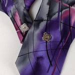 Load image into Gallery viewer, Ascot Scarf In A Purple, Grey And Pink Abstract Print
