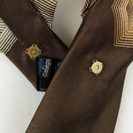 Load image into Gallery viewer, Women&#39;s Ascot Scarf In Retro Brown And Copper Geometric  Print.
