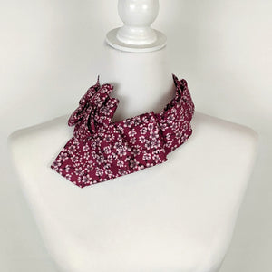 Copy of Ascot Scarf In Black With A Red And Grey Swirl Abstract Print.