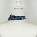 Load image into Gallery viewer, Ascot Scarf In A Blue 1970&#39;s Swirl Print
