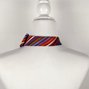 Ascot Scarf In Two Striped Prints
