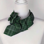 Load image into Gallery viewer, Ascot Scarf In A Hunter Green Plaid Print.
