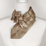 Load image into Gallery viewer, Ascot Scarf In A Beige Argyle Print
