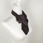 Load image into Gallery viewer, Pleated Ascot Scarf In Navy And Orange
