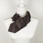 Load image into Gallery viewer, Pleated Ascot Scarf In Navy And Orange
