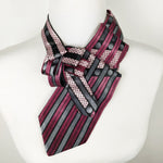 Load image into Gallery viewer, Ascot Scarf In A Pink And Grey Striped Print.
