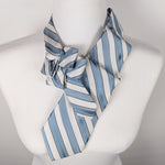 Load image into Gallery viewer, Ascot Scarf In A Blue And White Striped Print.
