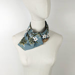 Load image into Gallery viewer, Ascot Scarf In A Blue Hawaiian Print
