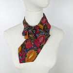 Load image into Gallery viewer, Ascot Scarf In A Green And Red Fig Print.
