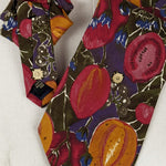 Load image into Gallery viewer, Ascot Scarf In A Green And Red Fig Print.
