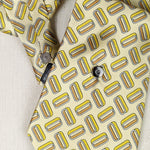 Load image into Gallery viewer, Ascot Scarf In Lemon With A Modern Geometric Print.
