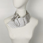 Load image into Gallery viewer, Formal Ascot Scarf In White With A Grey Stripe
