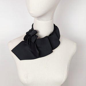 Women's Ascot Scarf In Solid Black.