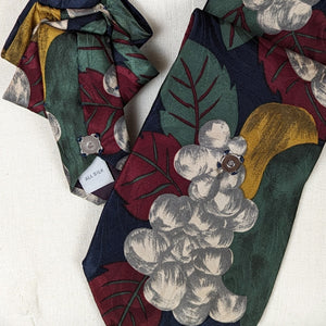 Ascot Scarf In A Leaves And Berries Print