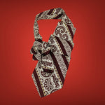 Load image into Gallery viewer, Men&#39;s Ascot In Burgundy With Patterned Stripe
