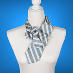 Load image into Gallery viewer, Ascot Scarf In A Blue And White Striped Print.
