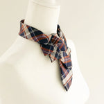 Load image into Gallery viewer, Ascot Scarf In A Navy And Red Tartan Print
