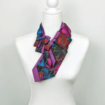 Load image into Gallery viewer, Double Ascot In Magenta And Teal Abstract Print.
