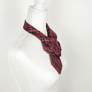 Ascot Scarf In A Red And Green Royal Stewart Tartan Print