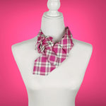 Load image into Gallery viewer, Ascot Scarf In Pink And White Plaid
