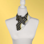 Load image into Gallery viewer, Ascot Scarf In An 80&#39;s Print In A Navy, Yellow, White And Grey.
