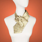Load image into Gallery viewer, Ascot Scarf in Lemon Yellow with a modern geometric oval print
