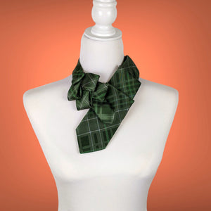 Hunter green plaid ascot scarf