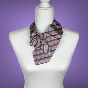 Women's Ascot Scarf In Pastels With Diagonal Stripes.