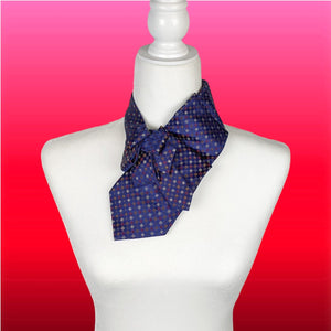 Women's Ascot Scarf In Blue With Foulard Print