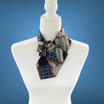 Load image into Gallery viewer, Ascot Scarf In Grey Patchwork Print.
