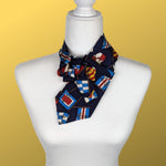 Load image into Gallery viewer, Ascot Scarf In Navy With A Nautical Flag Print.
