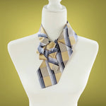 Load image into Gallery viewer, Ascot Scarf In Gold And Blue Geometric Print.
