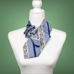 Load image into Gallery viewer, Ascot Scarf In Blue Retro Print.
